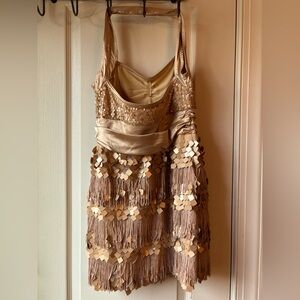 Weissman Adult Small Dance Costume Gold Sequin Fringe w/‎ Accessories